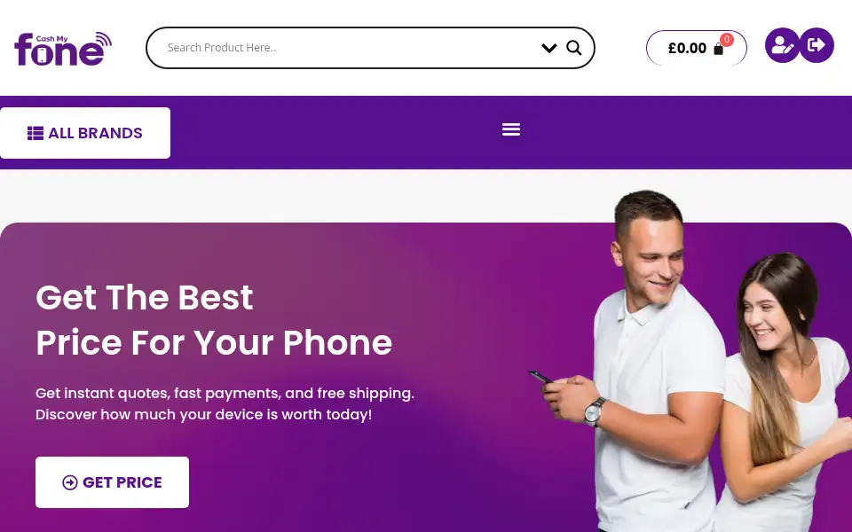 Screenshot of cashmyfone.co.uk