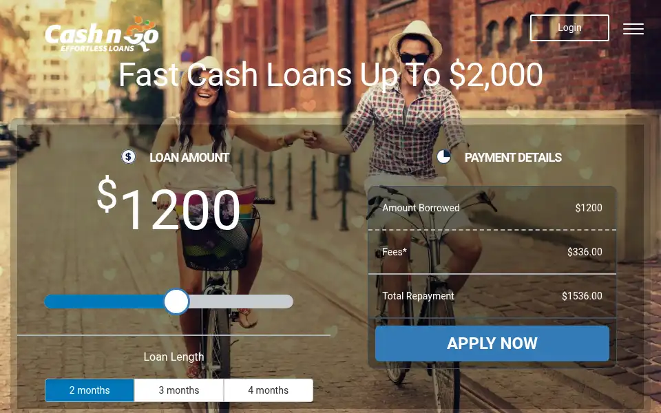 Screenshot of cashngo.com.au
