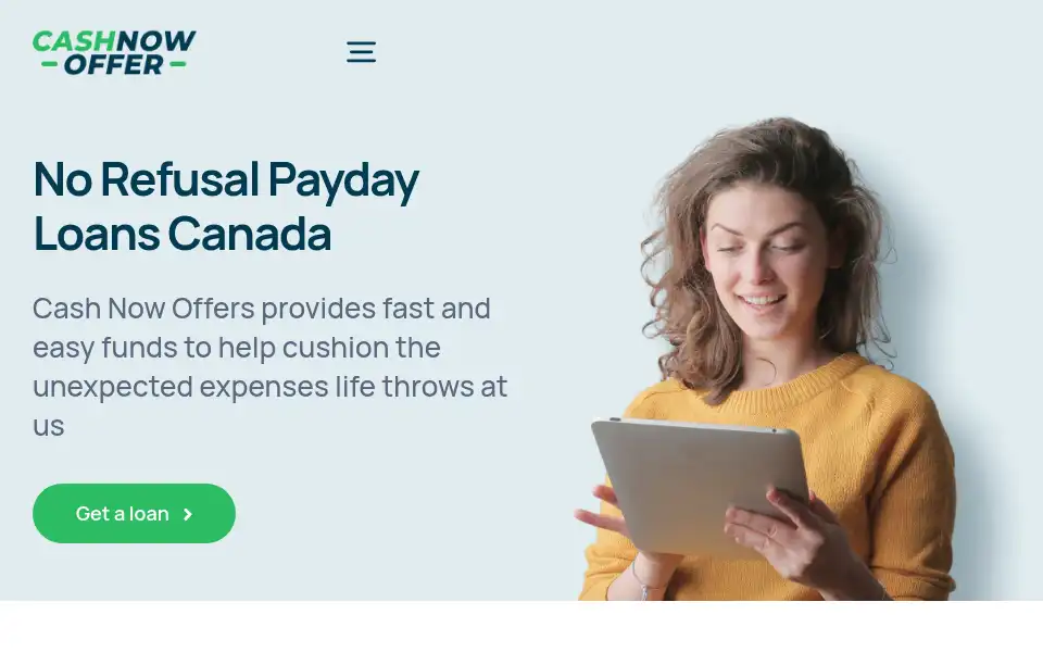 Screenshot of cashnowoffer.com
