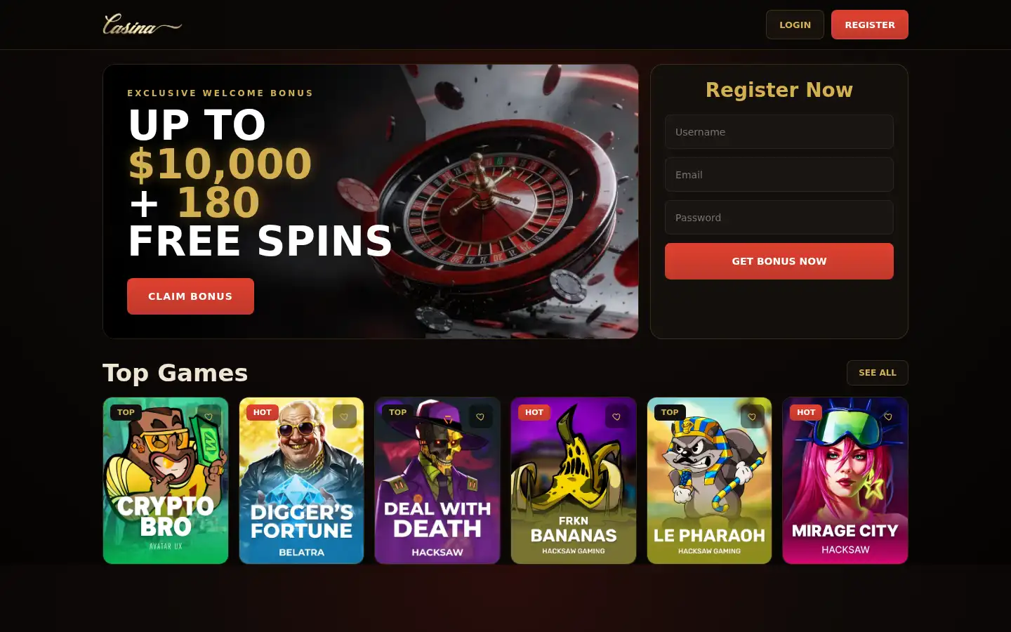 Screenshot of casinacasino.site