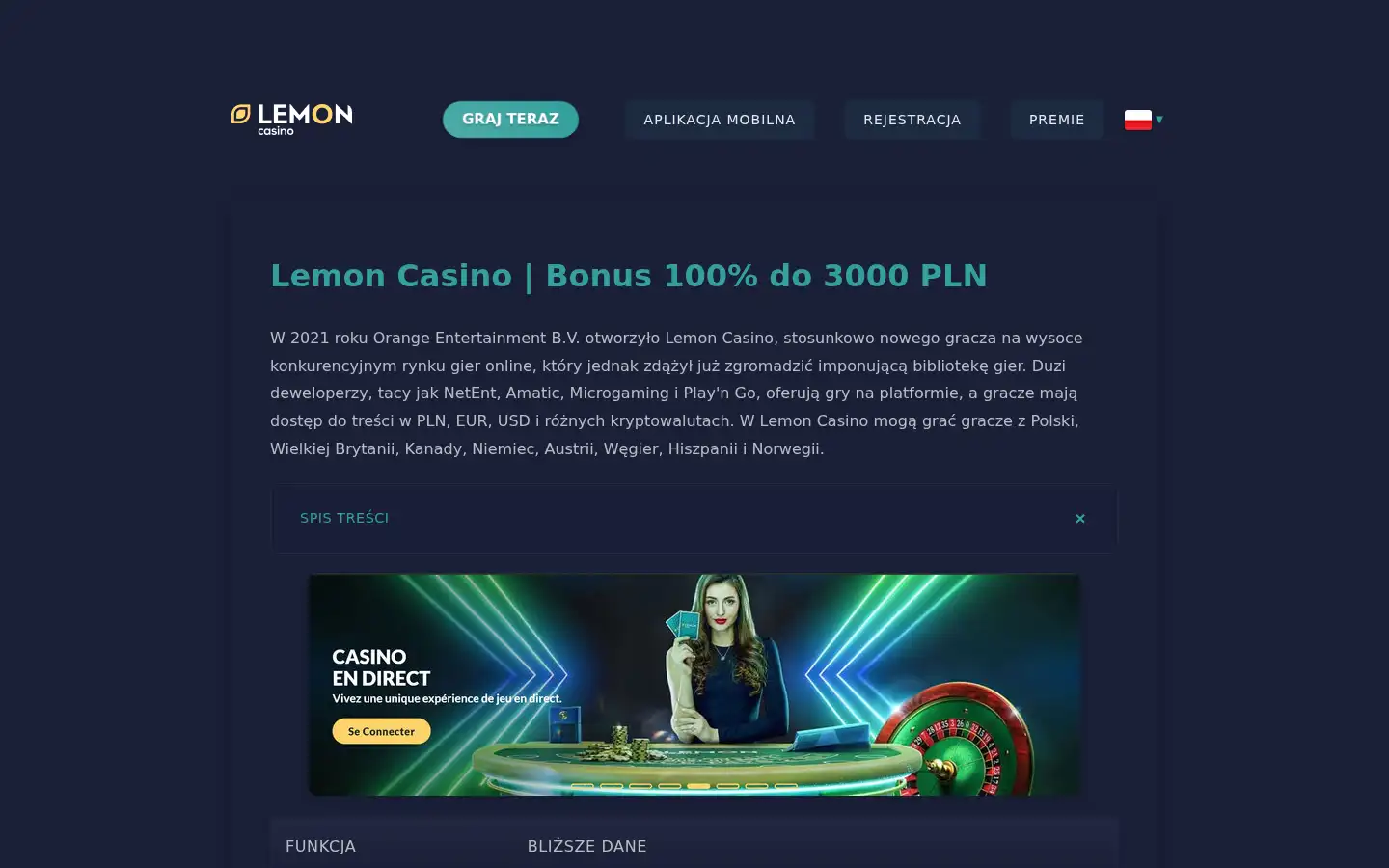 Screenshot of casino-lemon-polska.com