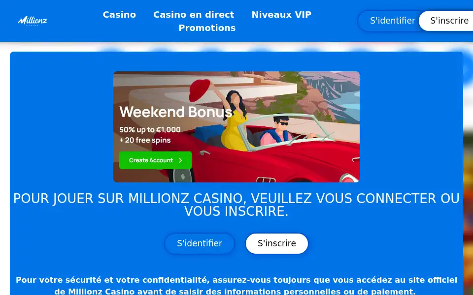 Screenshot of casino-millionz-fr.com
