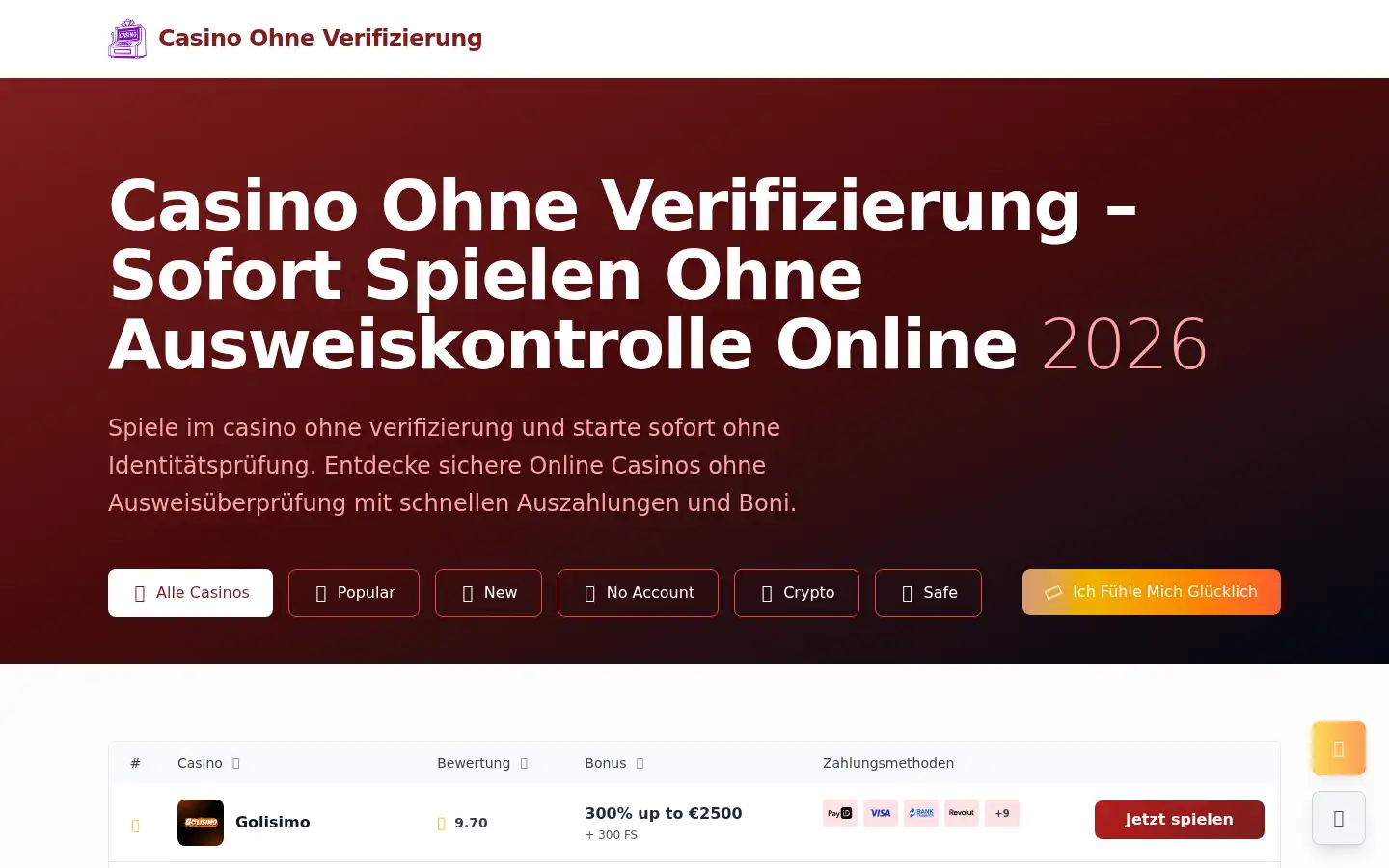 Screenshot of casino-ohne-verifizierung.net