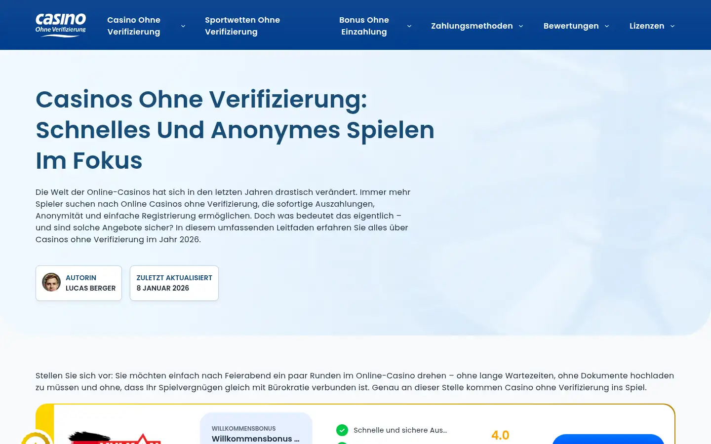 Screenshot of casino-ohne-verifizierung.org