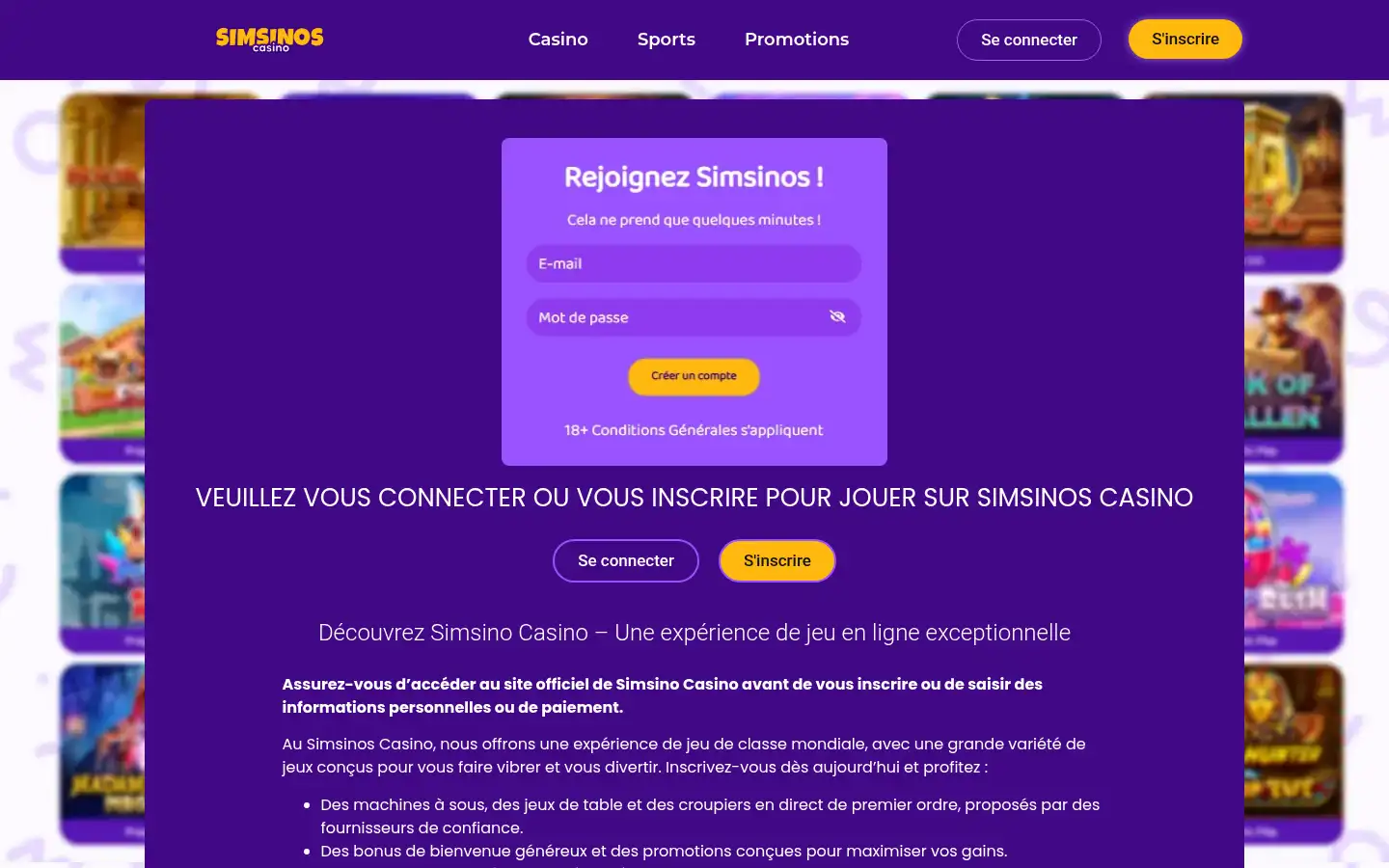 Screenshot of casino-simsino.fr