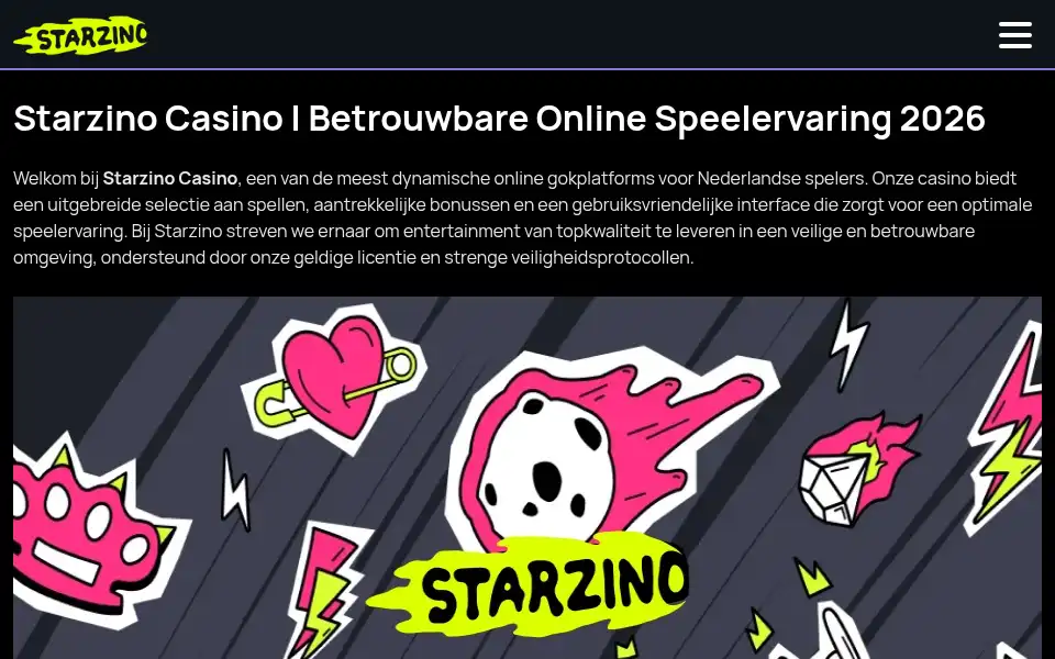 Screenshot of casino-starzino.nl