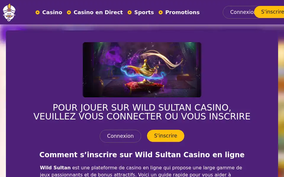 Screenshot of casino-wildsultan.fr