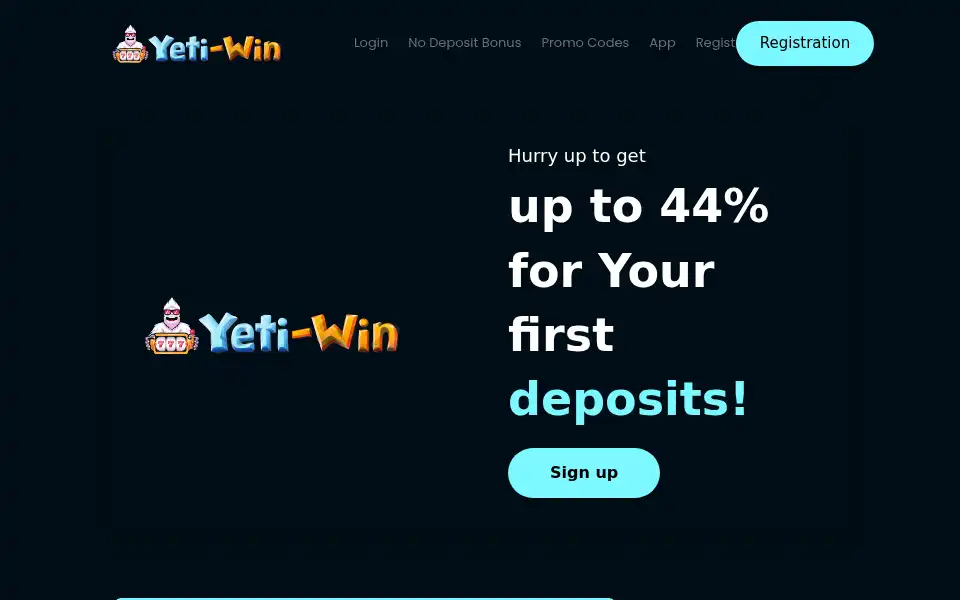 Screenshot of casino-yetiwin.com