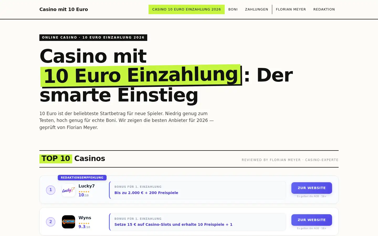 Screenshot of casino10euro.com