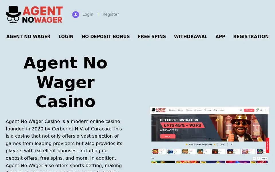 Screenshot of casinoagentnowager.co.uk
