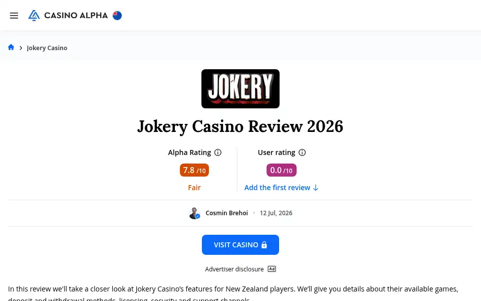 Screenshot of casinoalpha.com