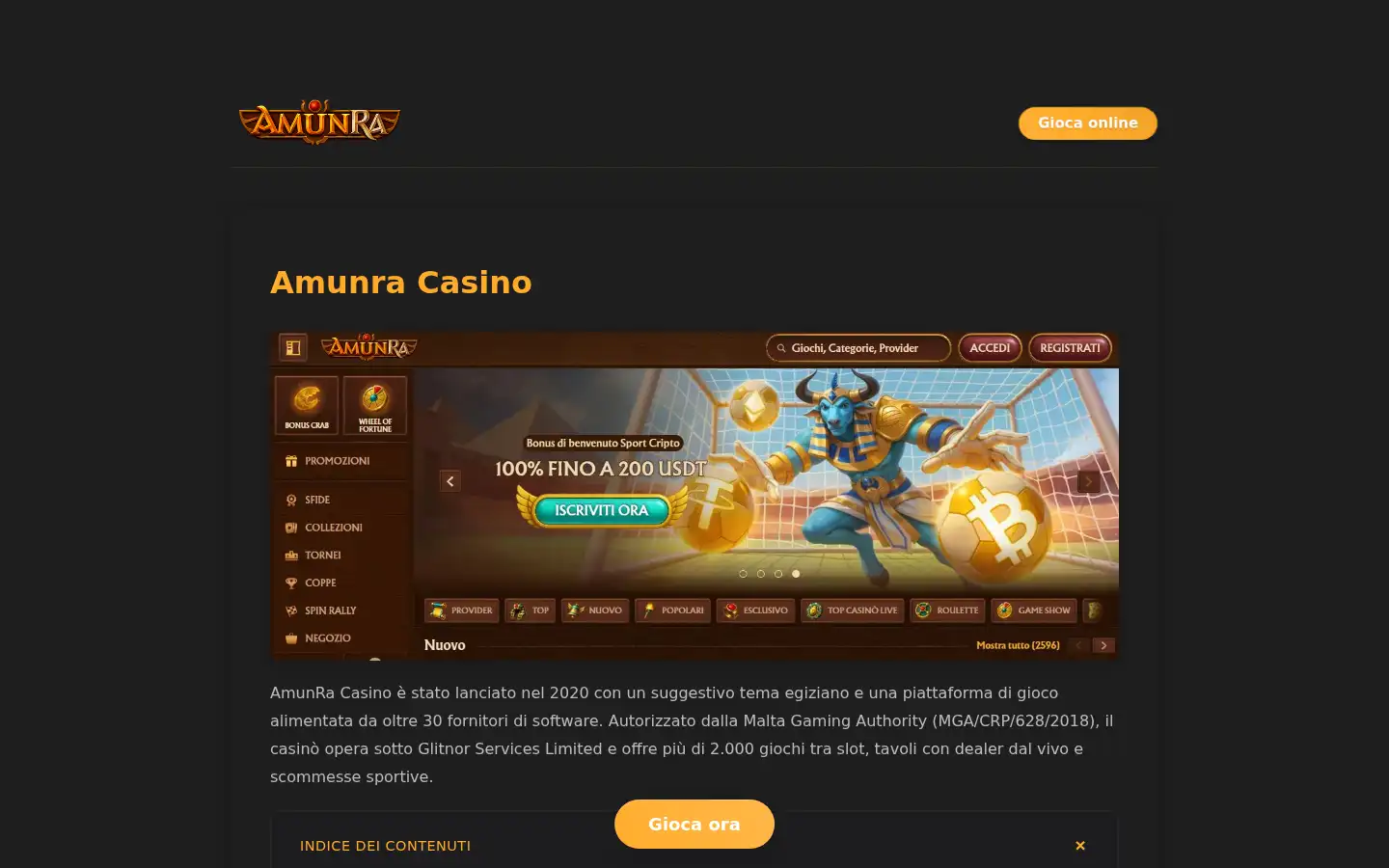 Screenshot of casinoamunra.co.it
