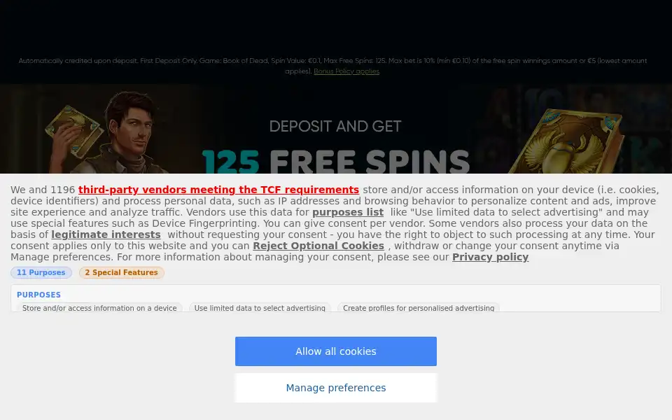 Screenshot of casinoandfriends.com