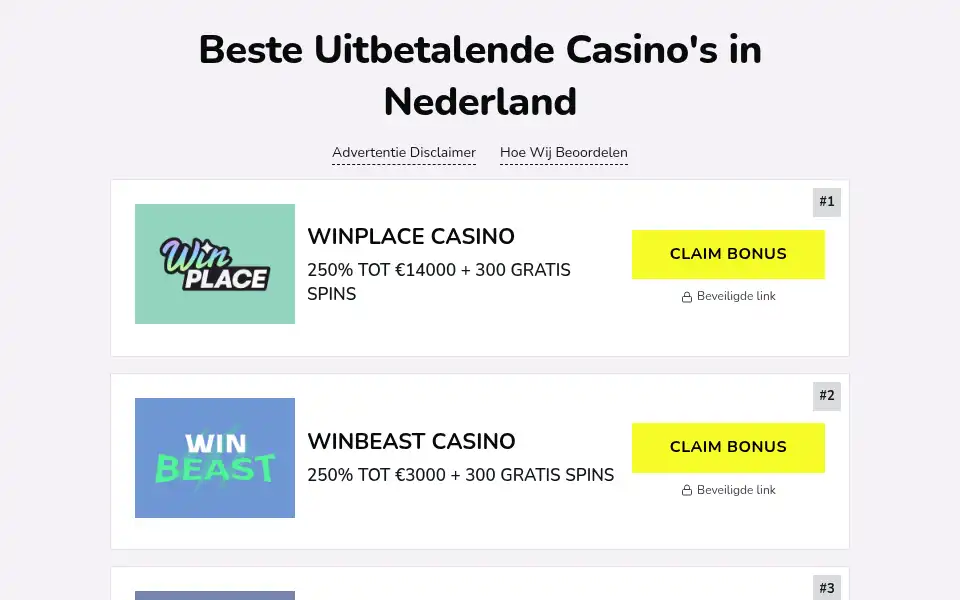 Screenshot of casinobestuitbetalende.com