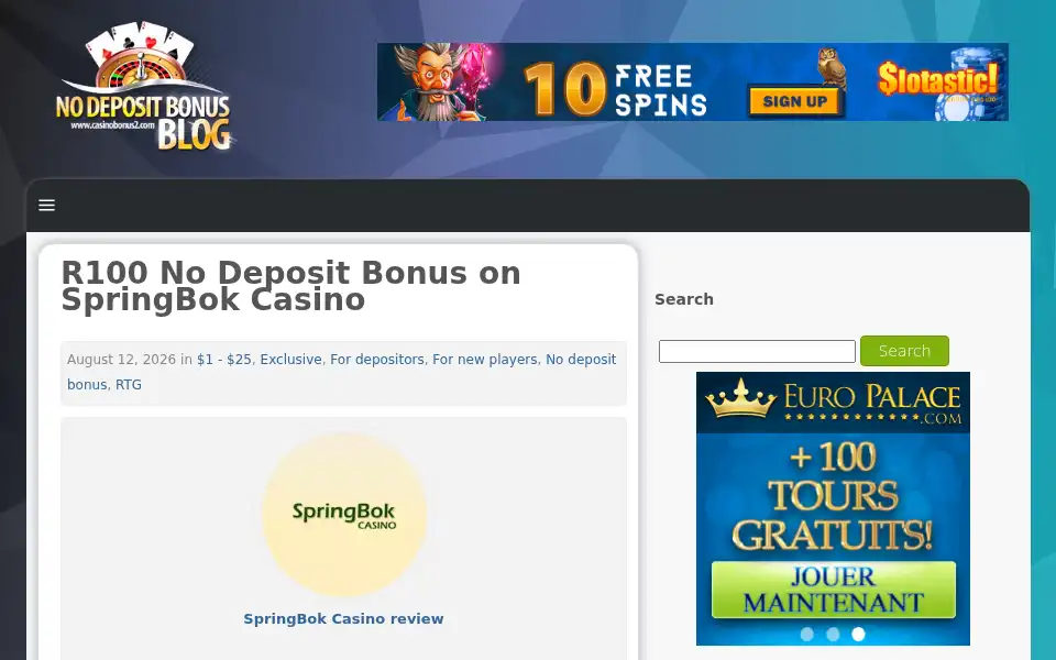 Screenshot of casinobonus2.co