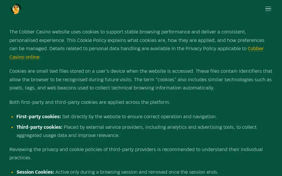 Screenshot of casinocobber.org
