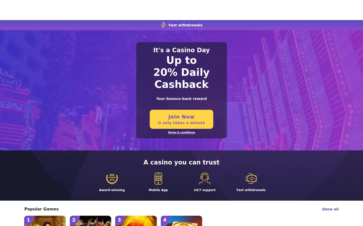 Screenshot of casinodays.com