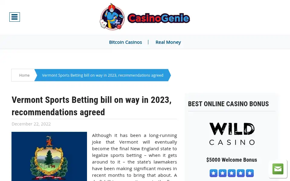 Screenshot of casinogenie.org