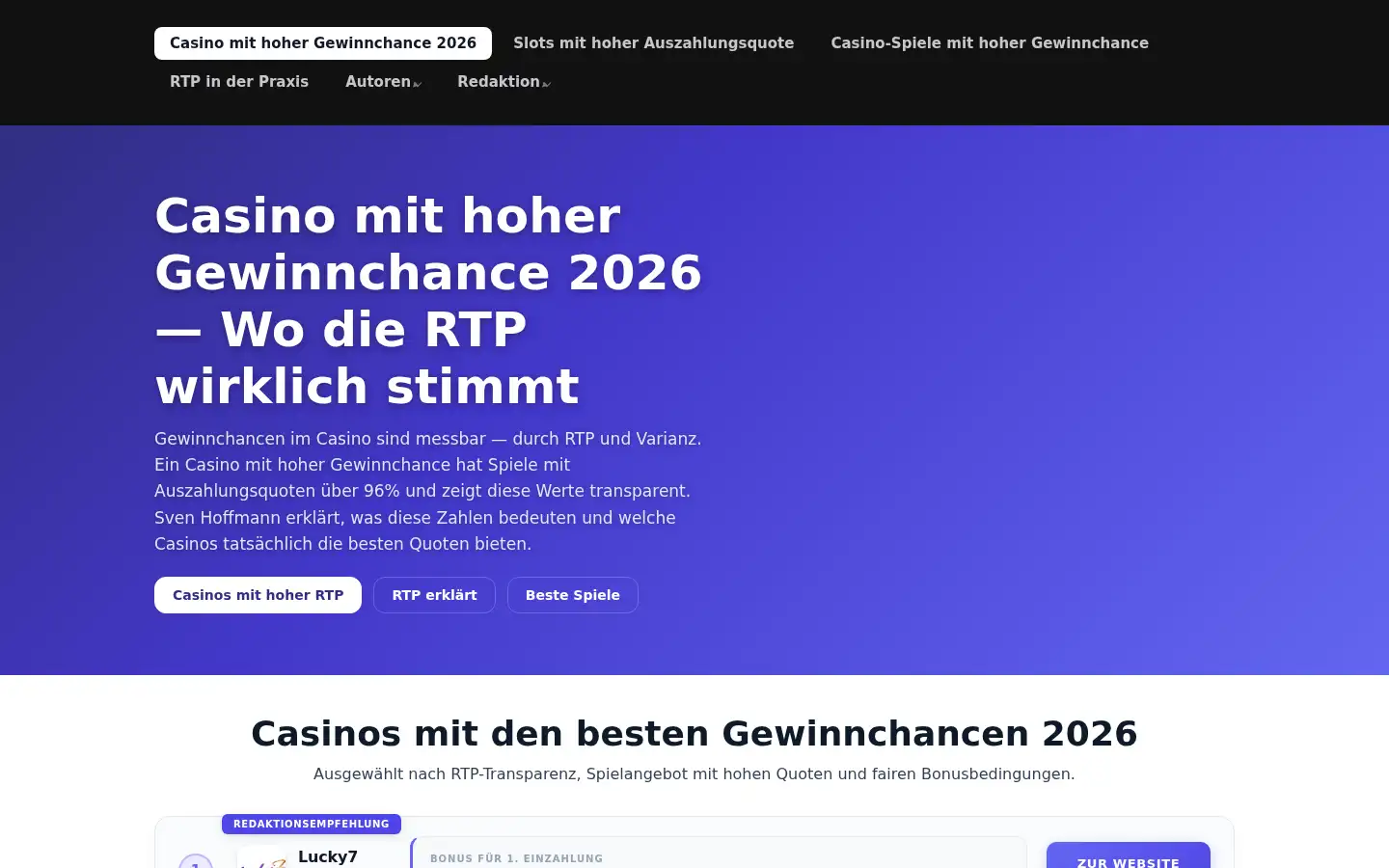 Screenshot of casinogewinnchance.com