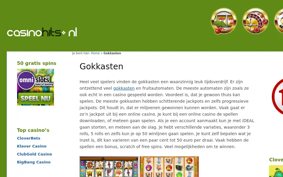 Screenshot of casinohits.nl