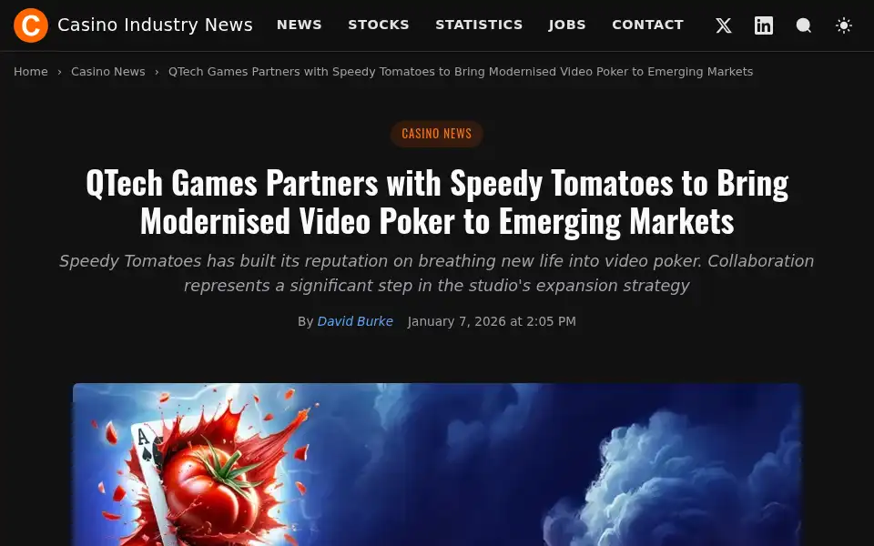 Screenshot of casinoindustrynews.com