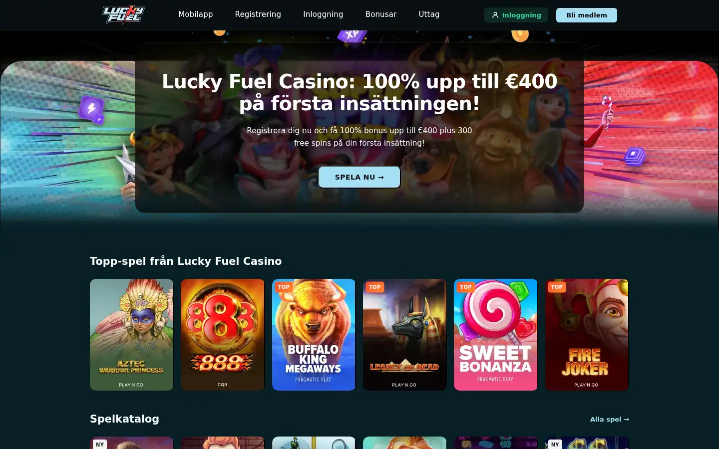 Screenshot of casinoluckyfuel.com.se