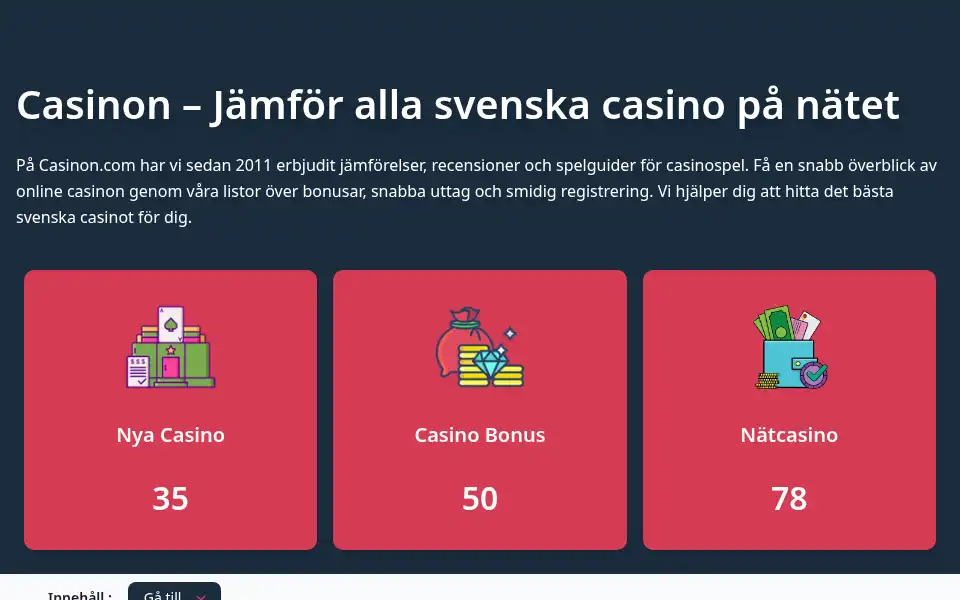 Screenshot of casinon.com