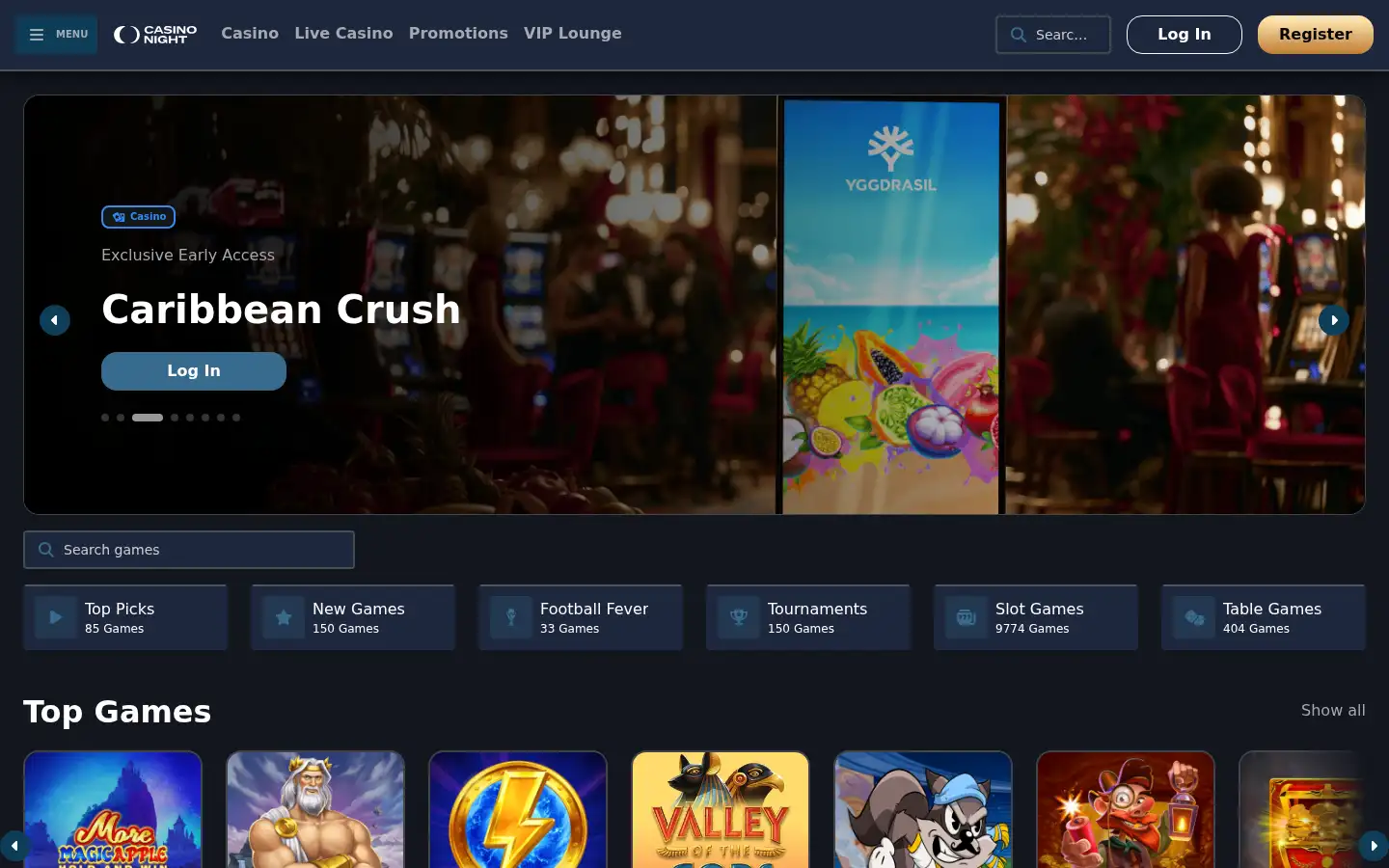Screenshot of casinonight.com