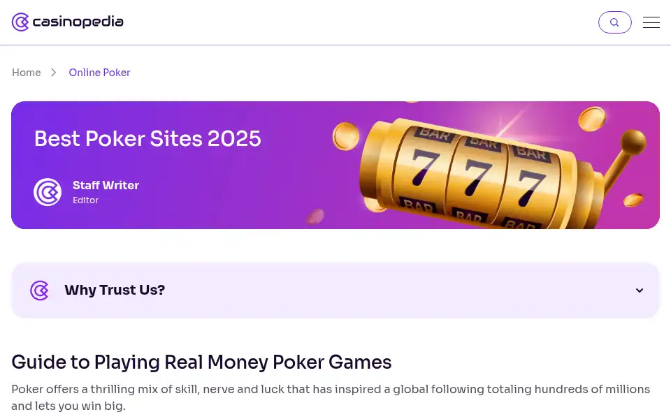 Screenshot of casinopedia.org