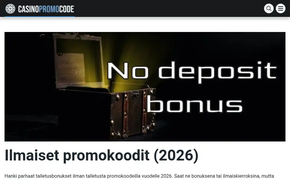 Screenshot of casinopromocode.net
