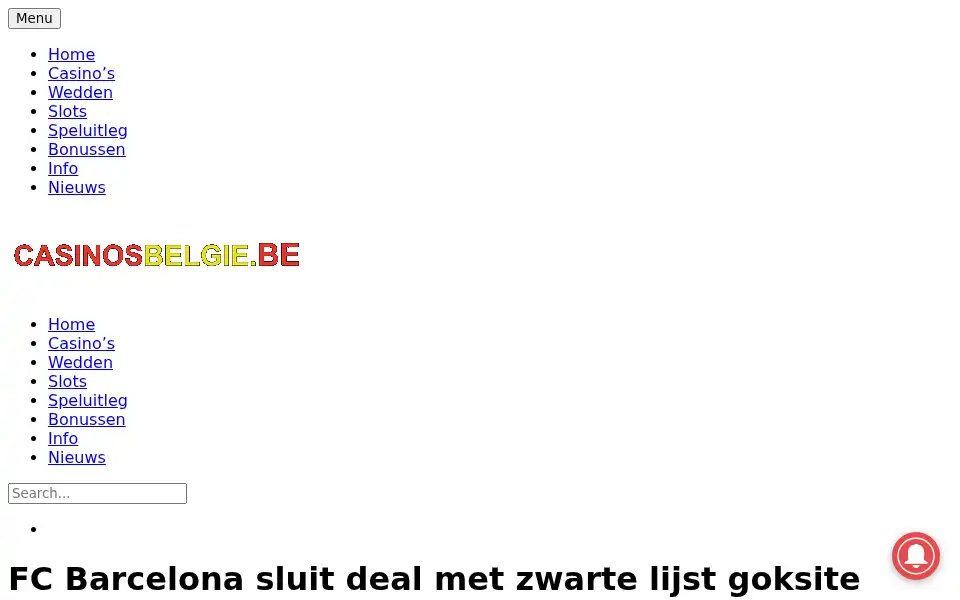 Screenshot of casinosbelgie.be