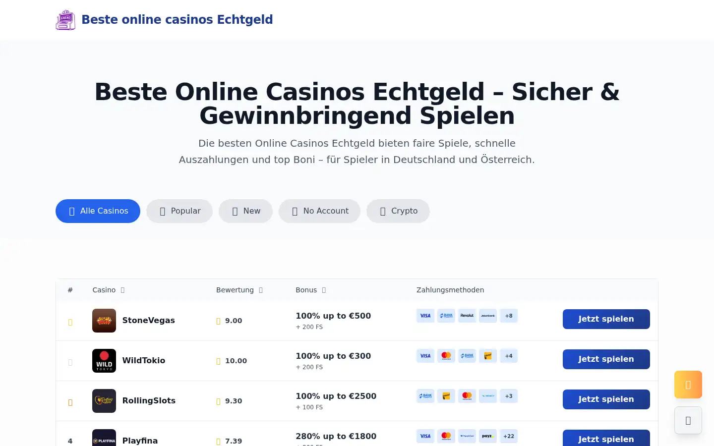 Screenshot of casinosechtgeld.at