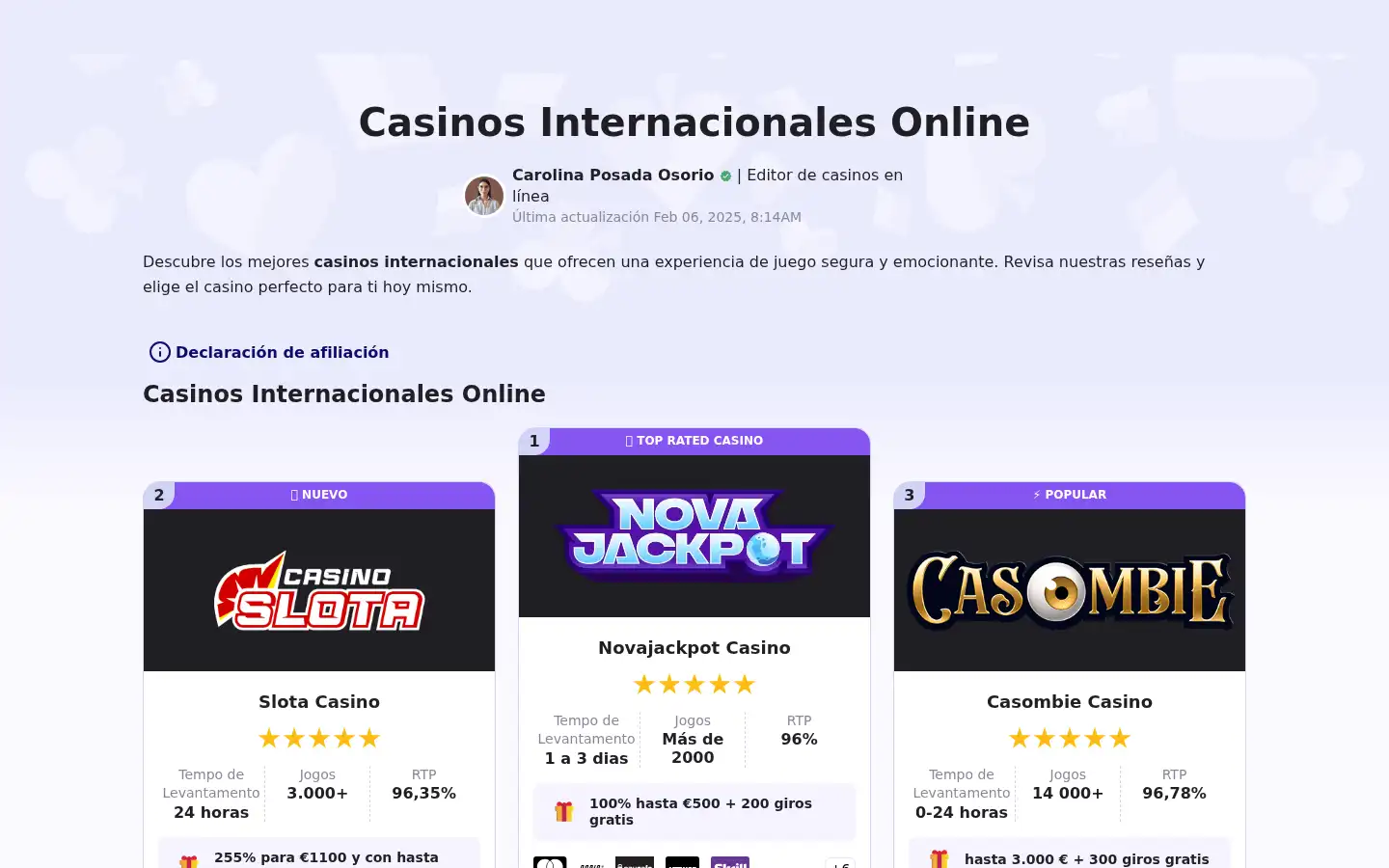 Screenshot of casinosinternacionalesonline.com