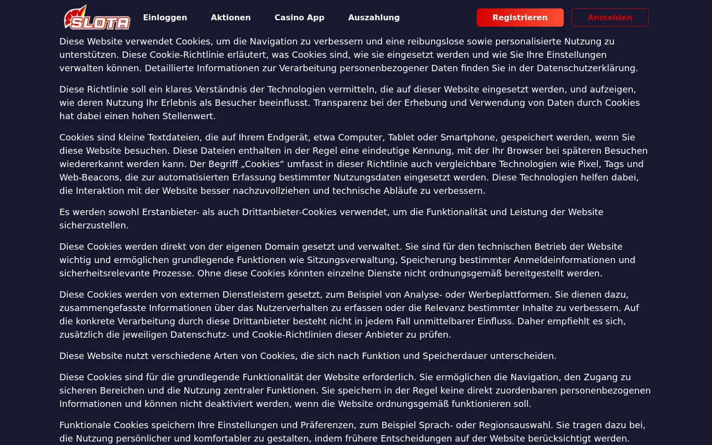 Screenshot of casinoslota.net