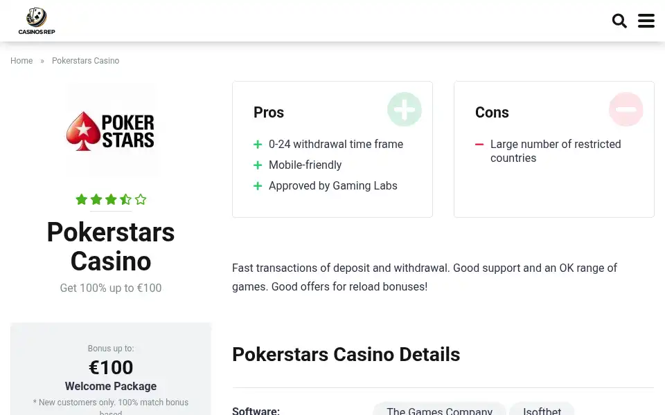 Screenshot of casinosrep.com
