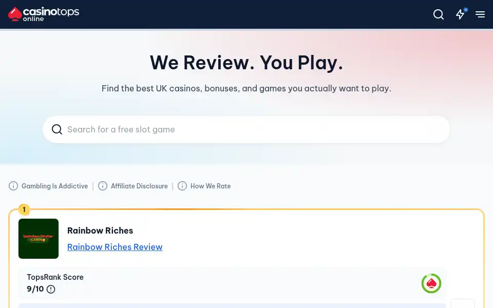 Screenshot of casinotopsonline.com
