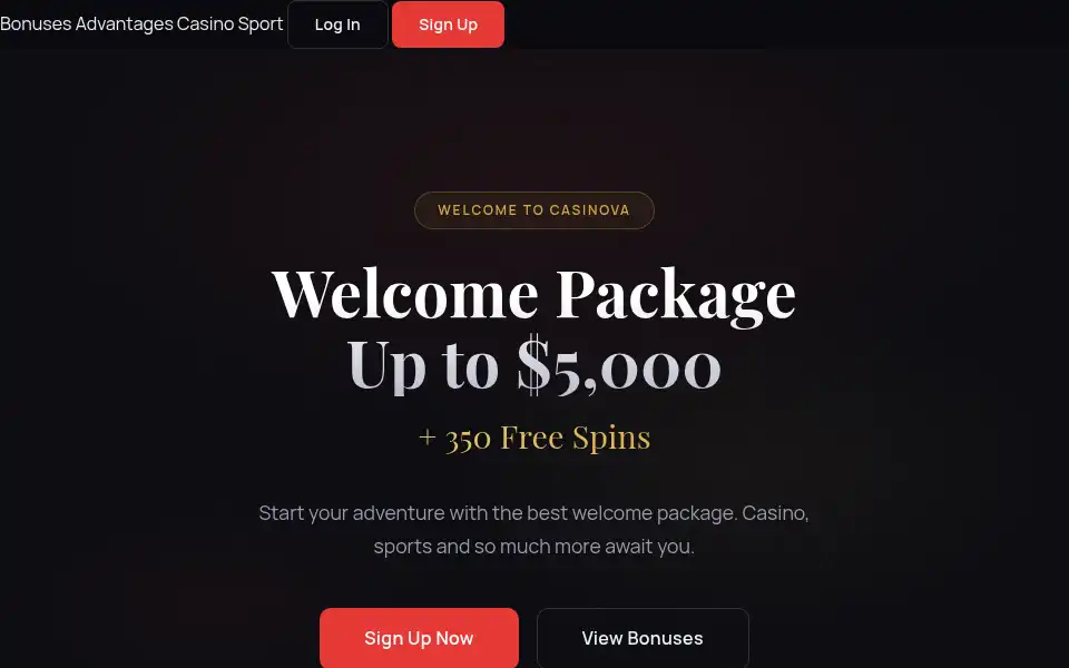 Screenshot of casinova-oz.com