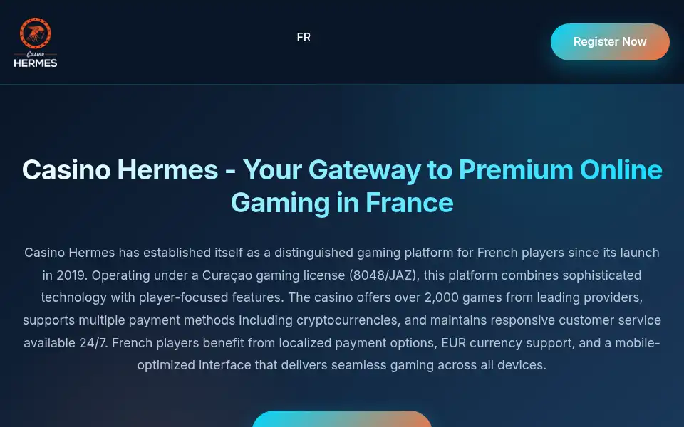 Screenshot of casinoviphermes.com