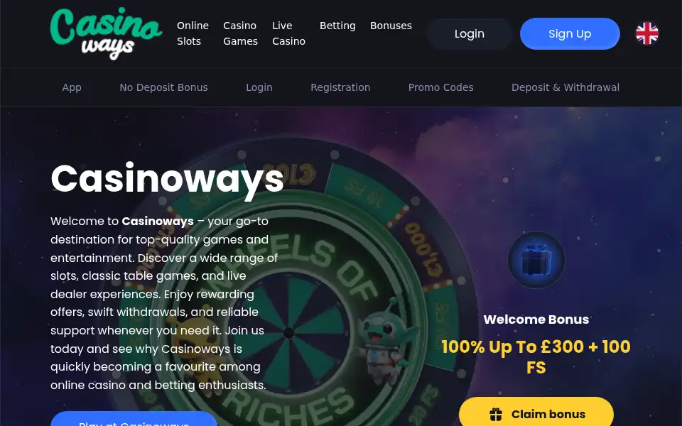 Screenshot of casinoways.eu.com