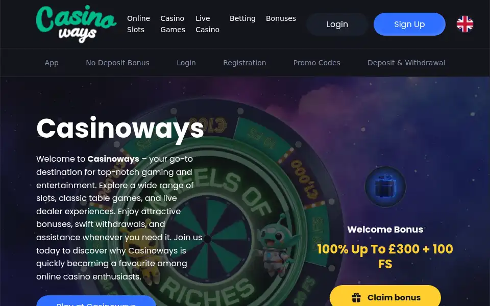 Screenshot of casinoways.gb.net