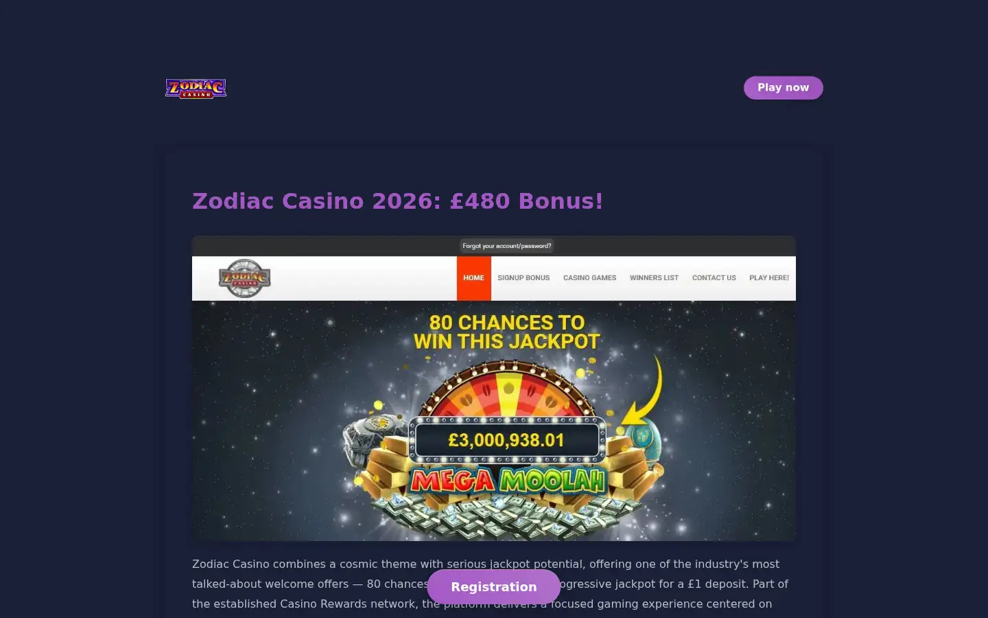 Screenshot of casinozodiac.org.uk
