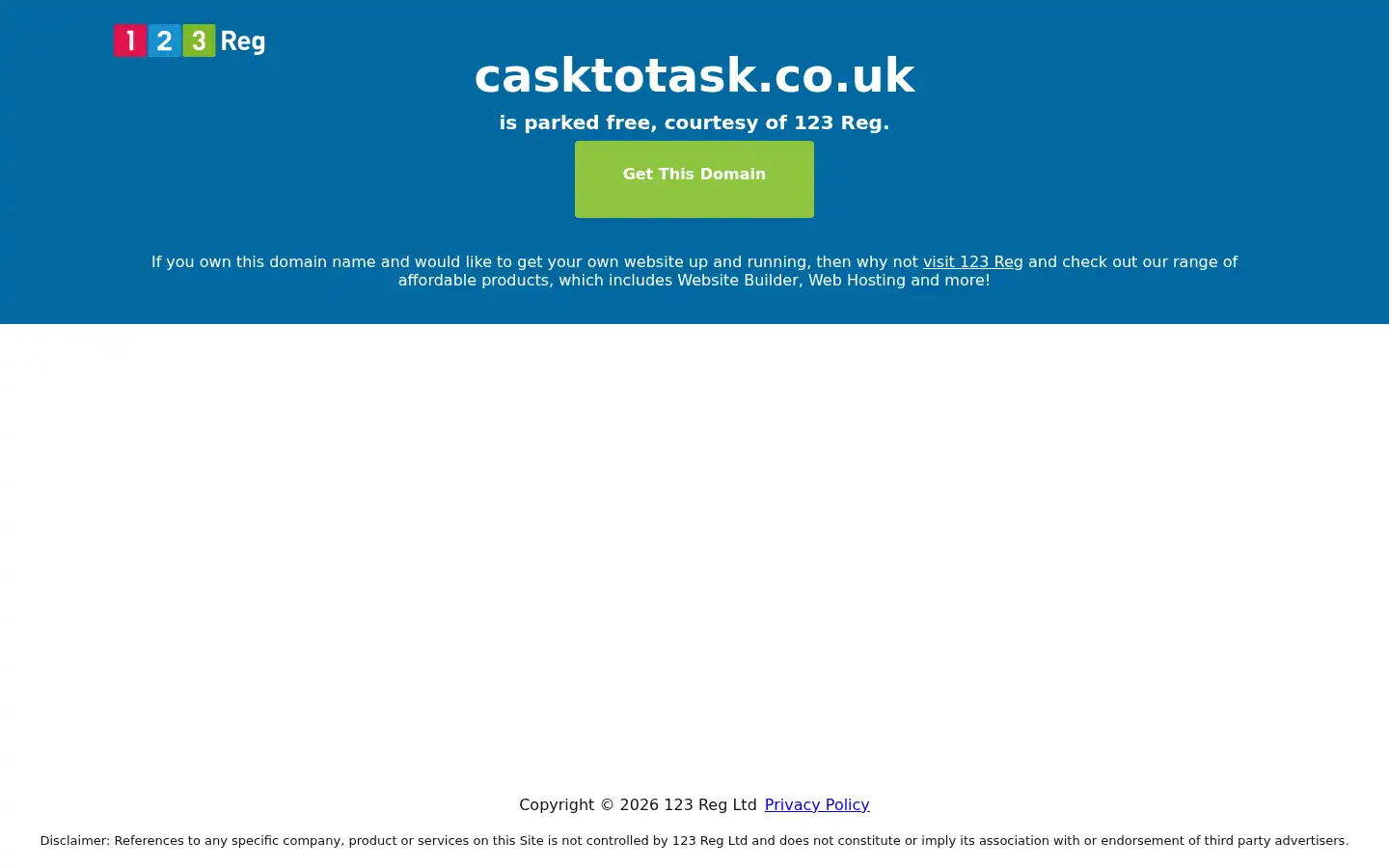 Screenshot of casktotask.co.uk