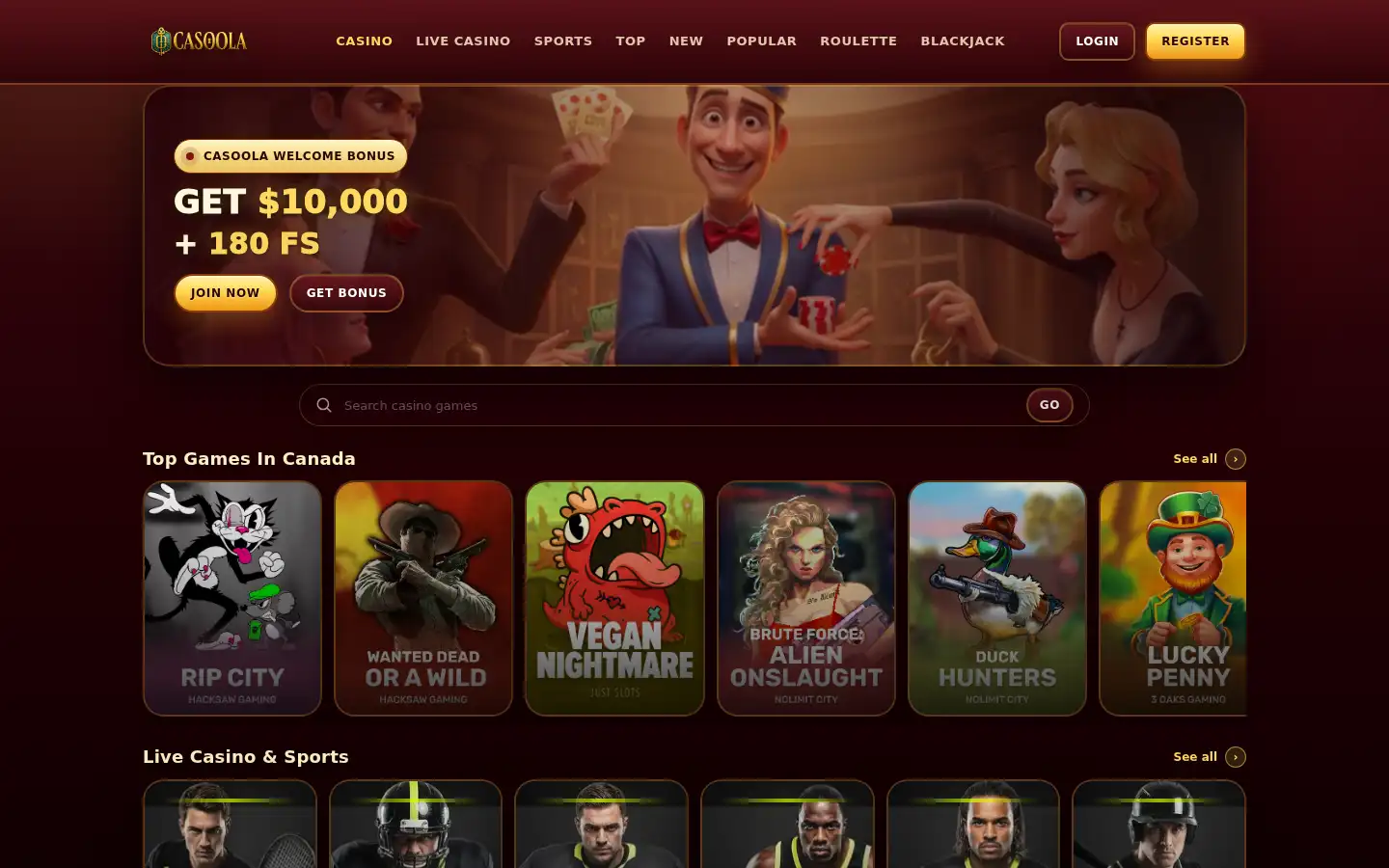 Screenshot of casoola-casino.site