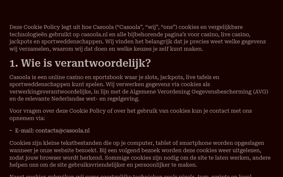 Screenshot of casoola.nl