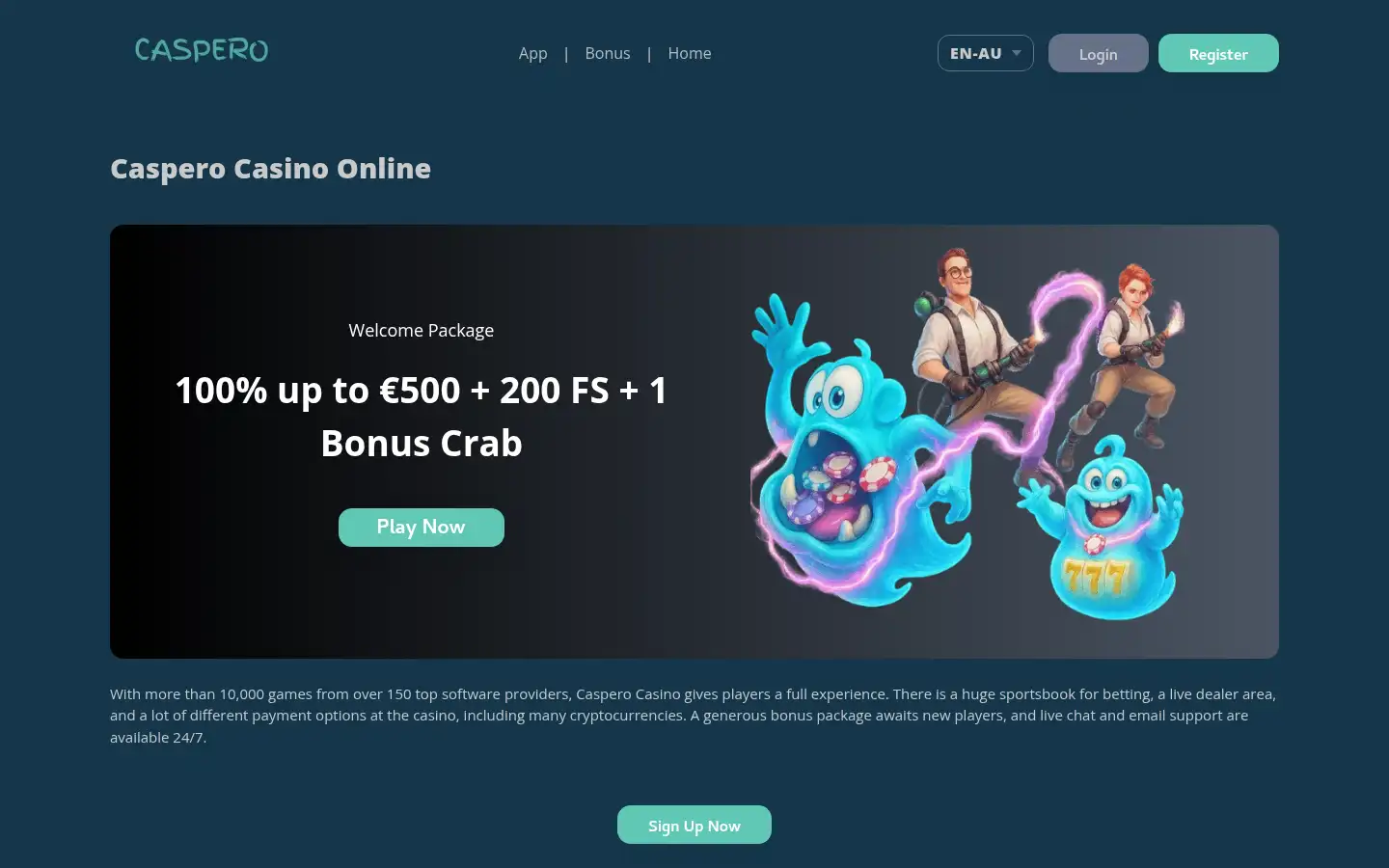 Screenshot of casperobet.com