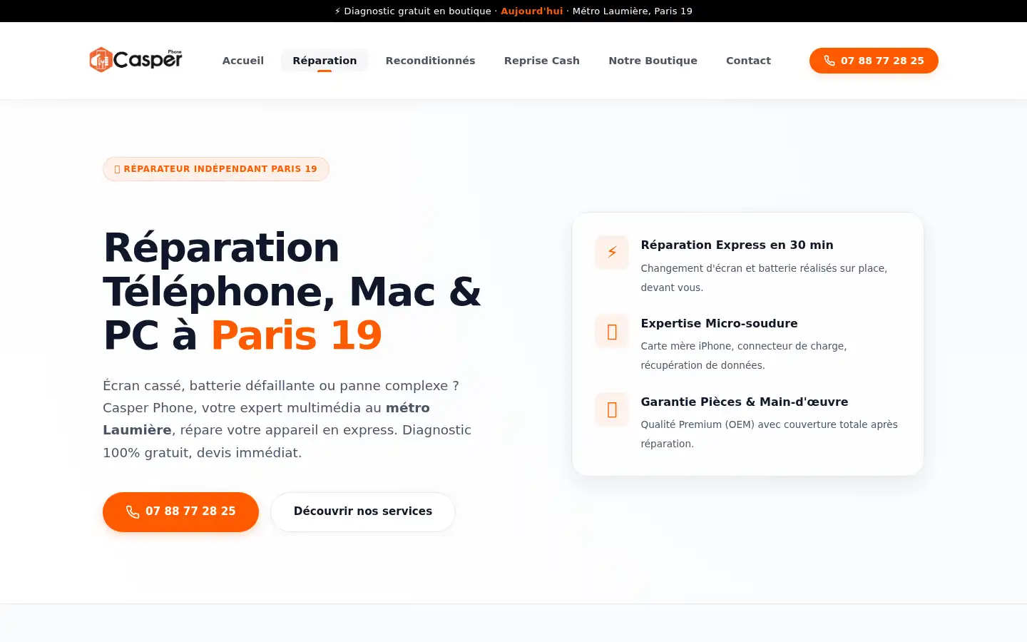 Screenshot of casperphone.fr