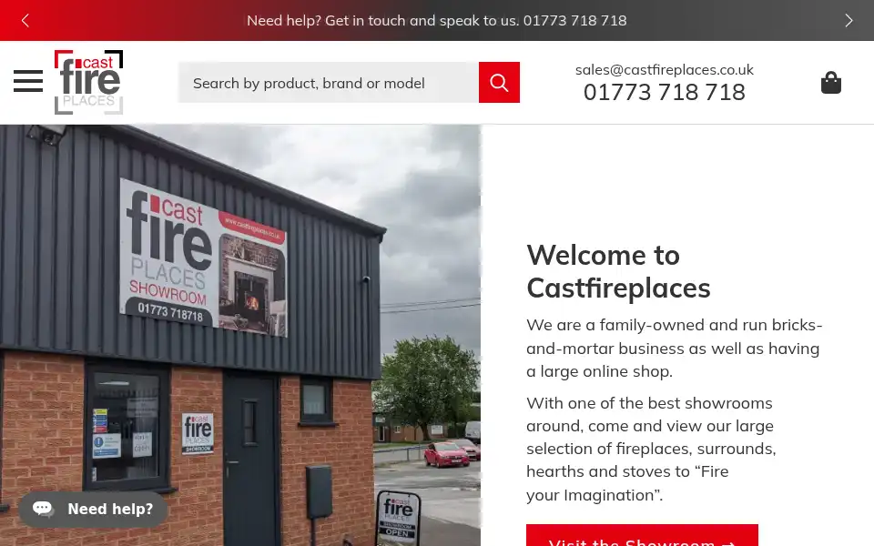 Screenshot of castfireplaces.co.uk