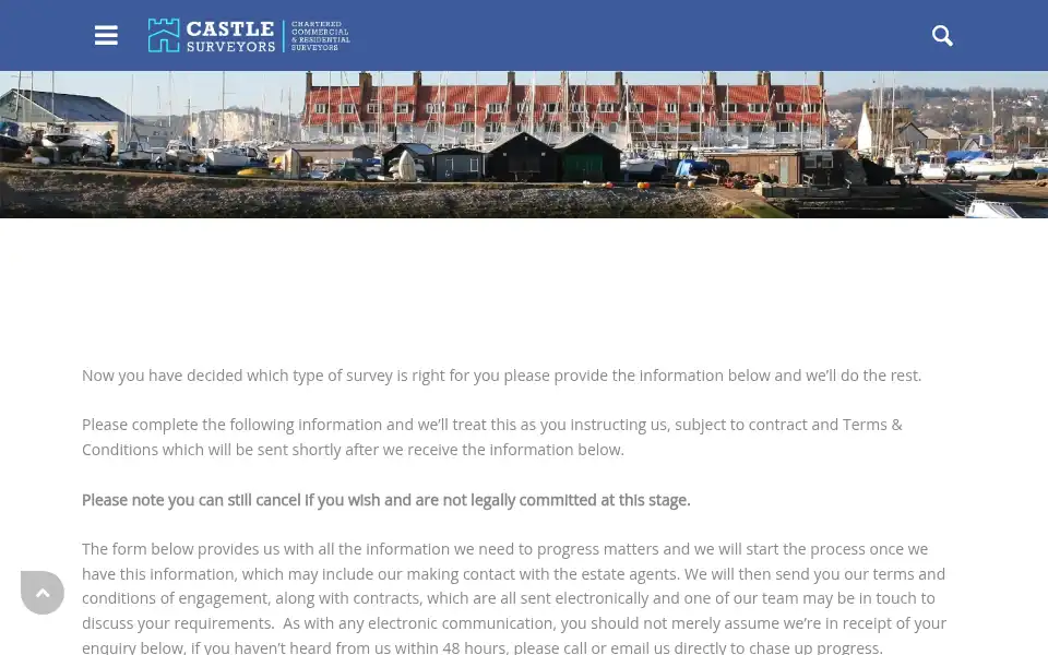Screenshot of castle-surveyors.co.uk