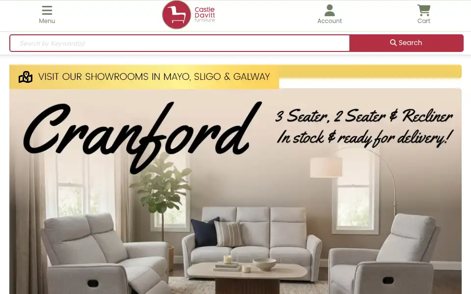 Screenshot of castledavittfurniture.ie