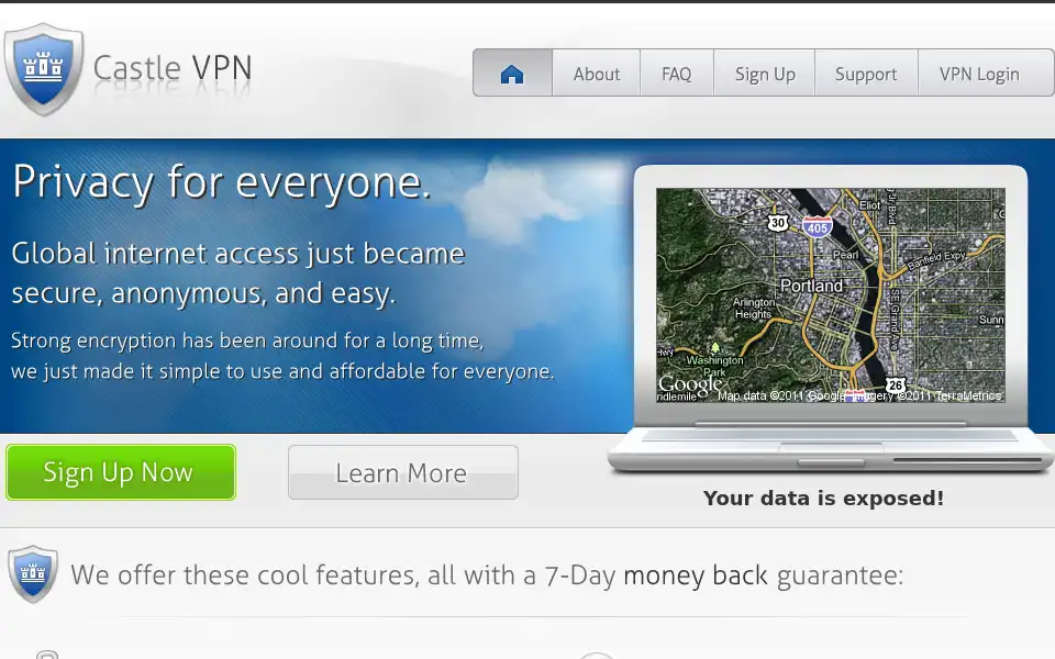 Screenshot of castlevpn.com